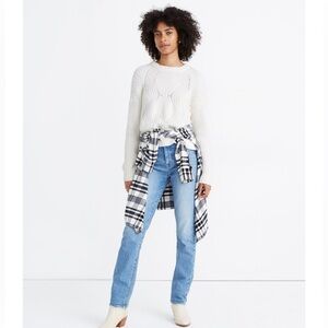 Madewell Everett Rib-Play Pullover Sweater- White